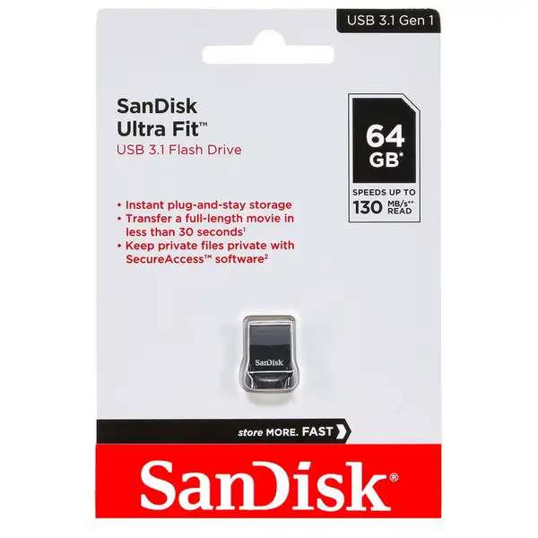 فلش سان دیسک اولترا فیت 64گیگابایت USB3.1