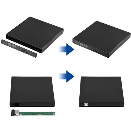 باکس دی وی دی رایتر اکسترنال لپ تاپ ساتا FAT USB2.0 12.7MM